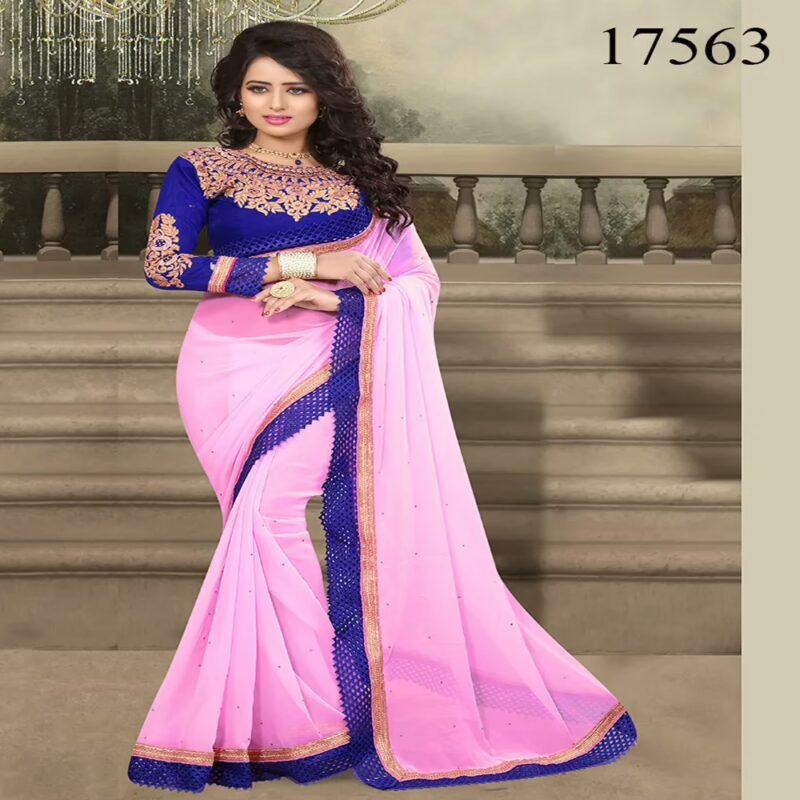 Viva N Diva Pink Colored 60 Gm. Georgette Saree