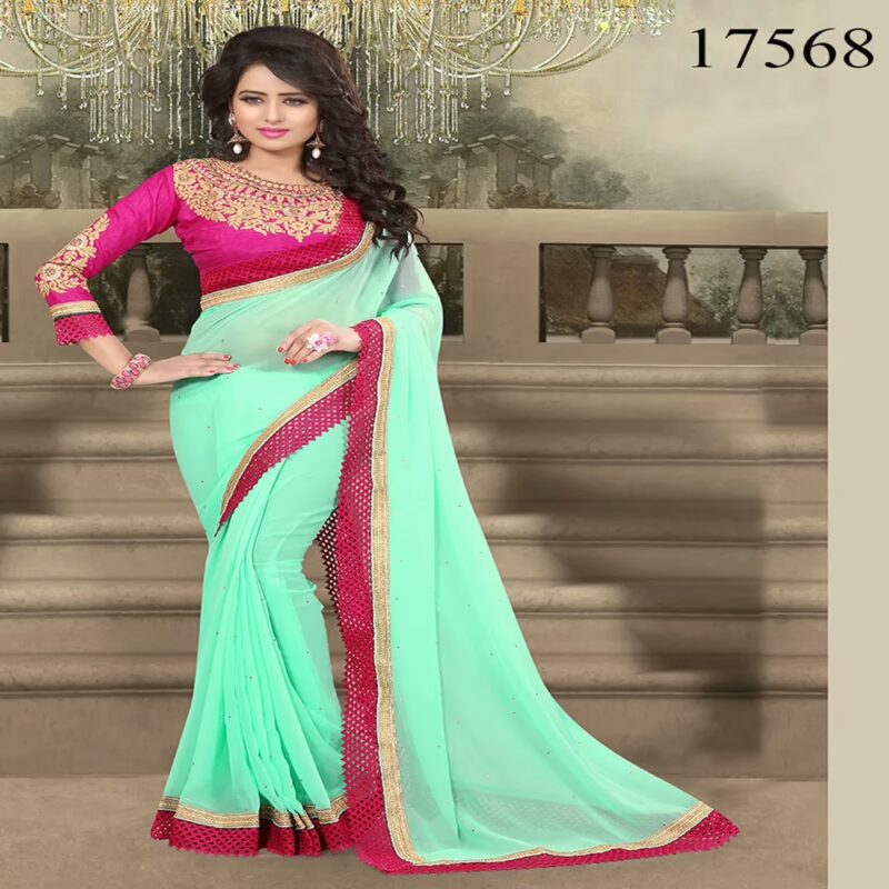 Viva N Diva Orange Colored 60 Gm. Georgette Saree