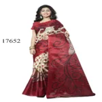 Viva N Diva Beige And Red Colored Bhagalpuri Printed Saree.