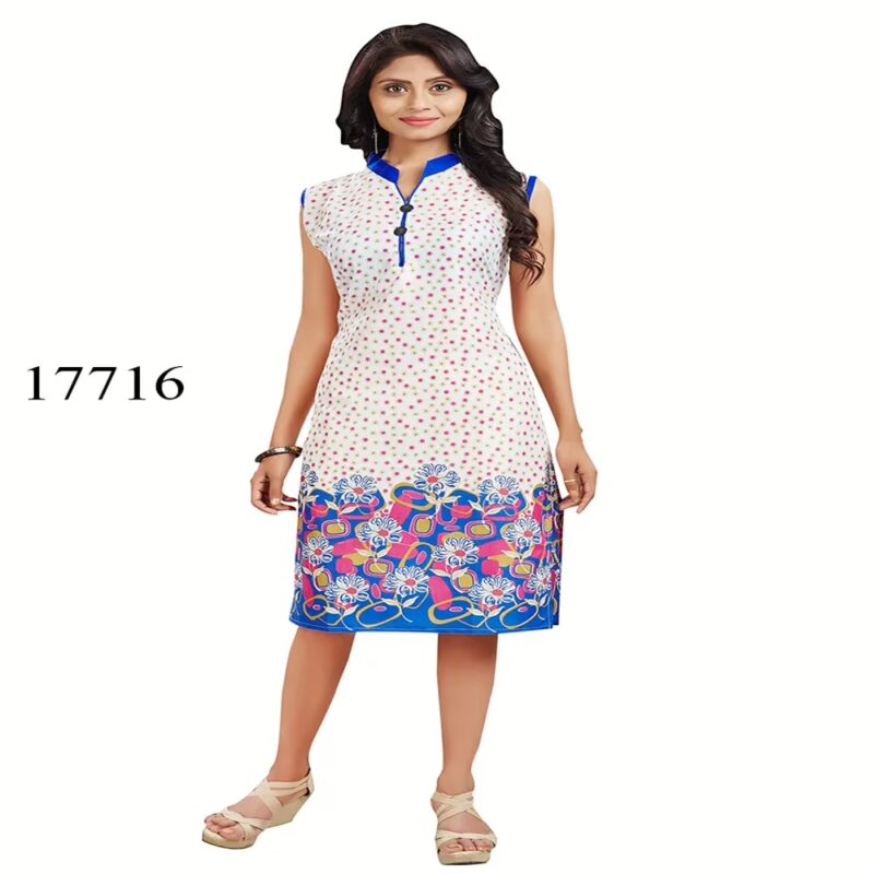 Viva N Diva Off White Colored Cotton Printed Kurti