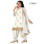 Viva N Diva Off White Colored Georgette Suit.