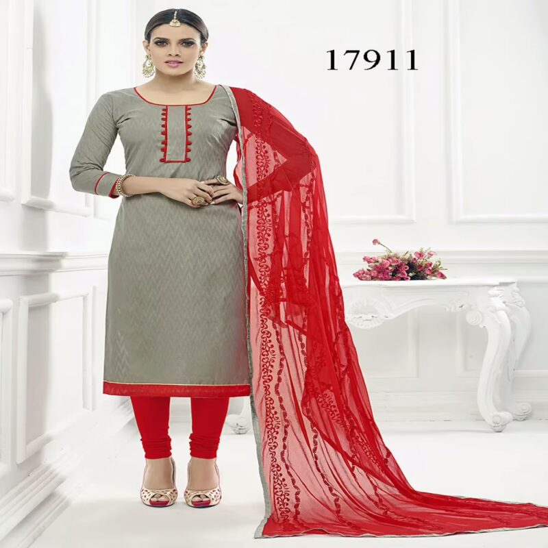 Viva N Diva Grey Colored Cotton Jacquard Suit