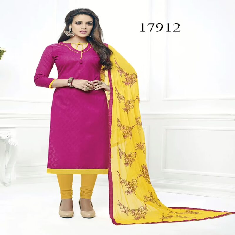 Viva N Diva Pink Colored Cotton Jacquard Suit.