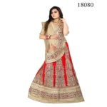 Viva & Diva Red Colored Net Lehenga.