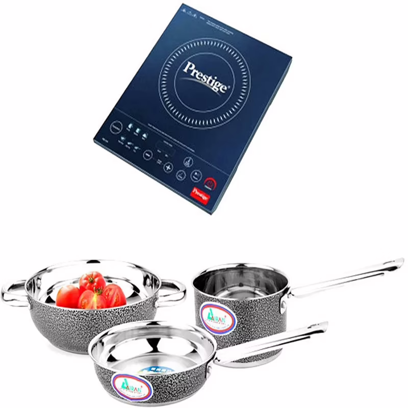 Prestige PIC 6.0 v2 Induction Cooker and Induction Base Color Coated Cookware 3 pcs Set - Image 3