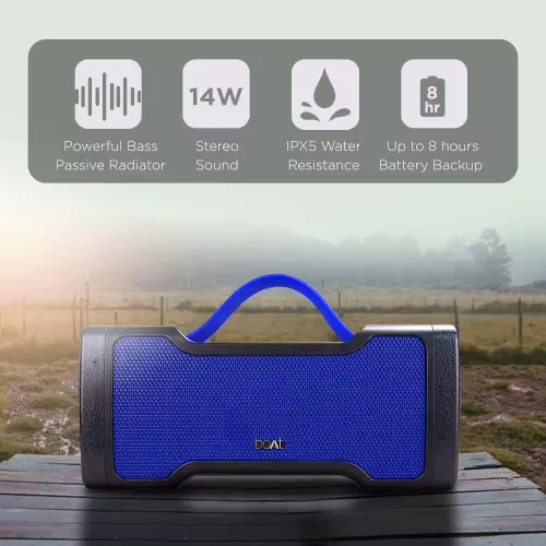Boat Stone 1000 14 W Bluetooth Speaker (Navy Blue, Stereo Channel) - Image 3