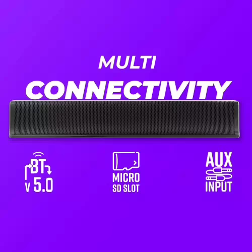Zebronics JUKE BAR 1500 Wireless portable Mini soundbar,mSD, AUX, LED Indicator 20 W Bluetooth Soundbar (Black, 2.0 Channel) - Image 3