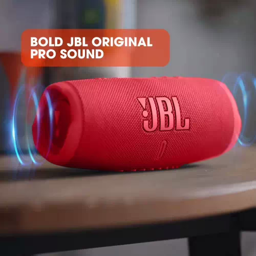 JBL Charge 5 with 20Hr Playtime,IP67 Rating,7500 mAh Powerbank, Portable 40 W Bluetooth Speaker (Red, Stereo Channel) - Image 3