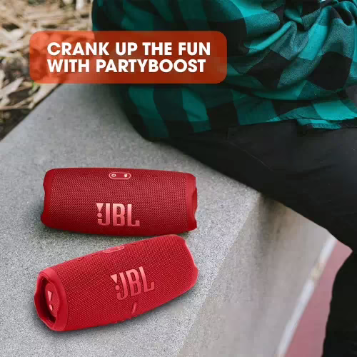 JBL Charge 5 with 20Hr Playtime,IP67 Rating,7500 mAh Powerbank, Portable 40 W Bluetooth Speaker (Red, Stereo Channel) - Image 2