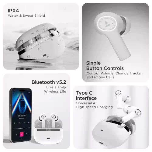 Boat Nirvana Ion TWS Earbuds with 120 HRS Playback(24hrs/Charge), Crystal Bionic Sound with Dual EQ Modes in Ear Detection(Ivory White) - Image 2
