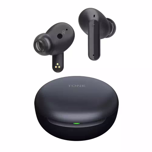 LG TONE Free FP5, Active Noise Cancellation, 22Hrs Battery, 3D Sound, IPX4 Bluetooth Headset  (Black, True Wireless).