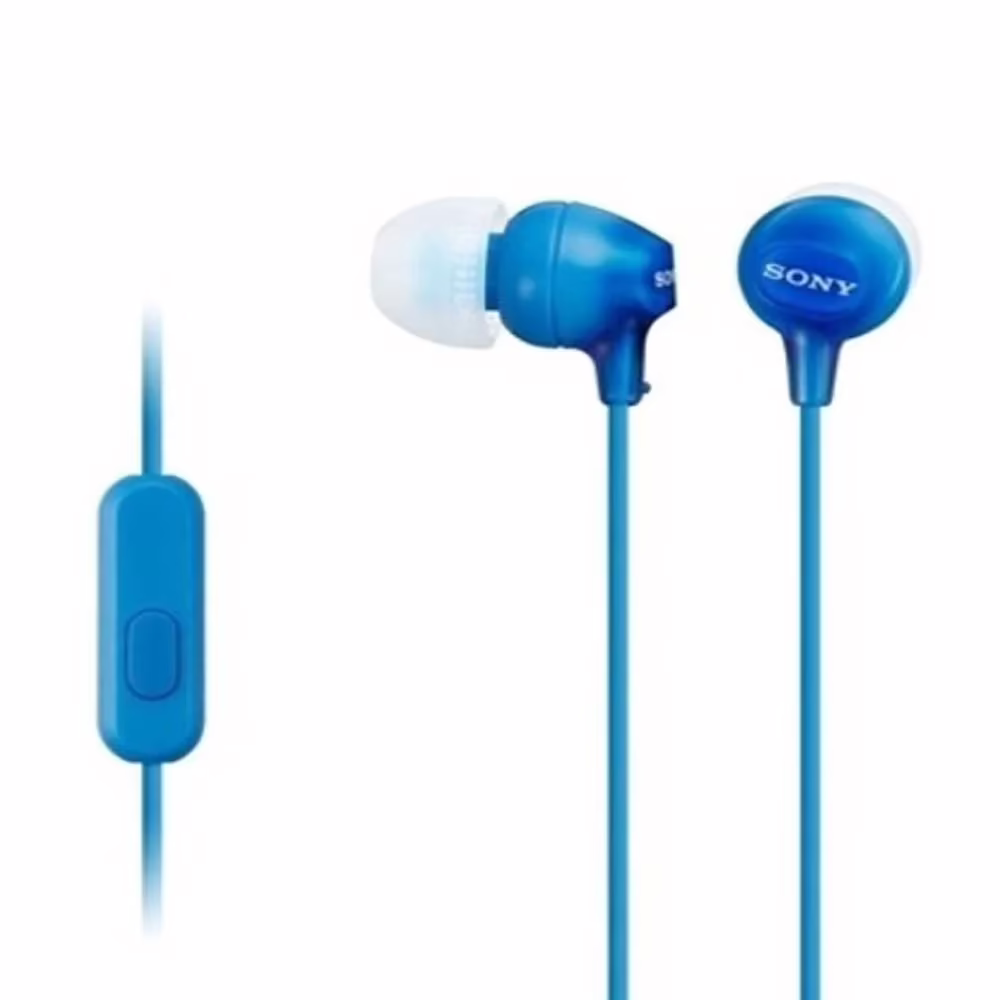 Sony MDR-EX15AP In-Ear Headphones with Mic (Blue)
