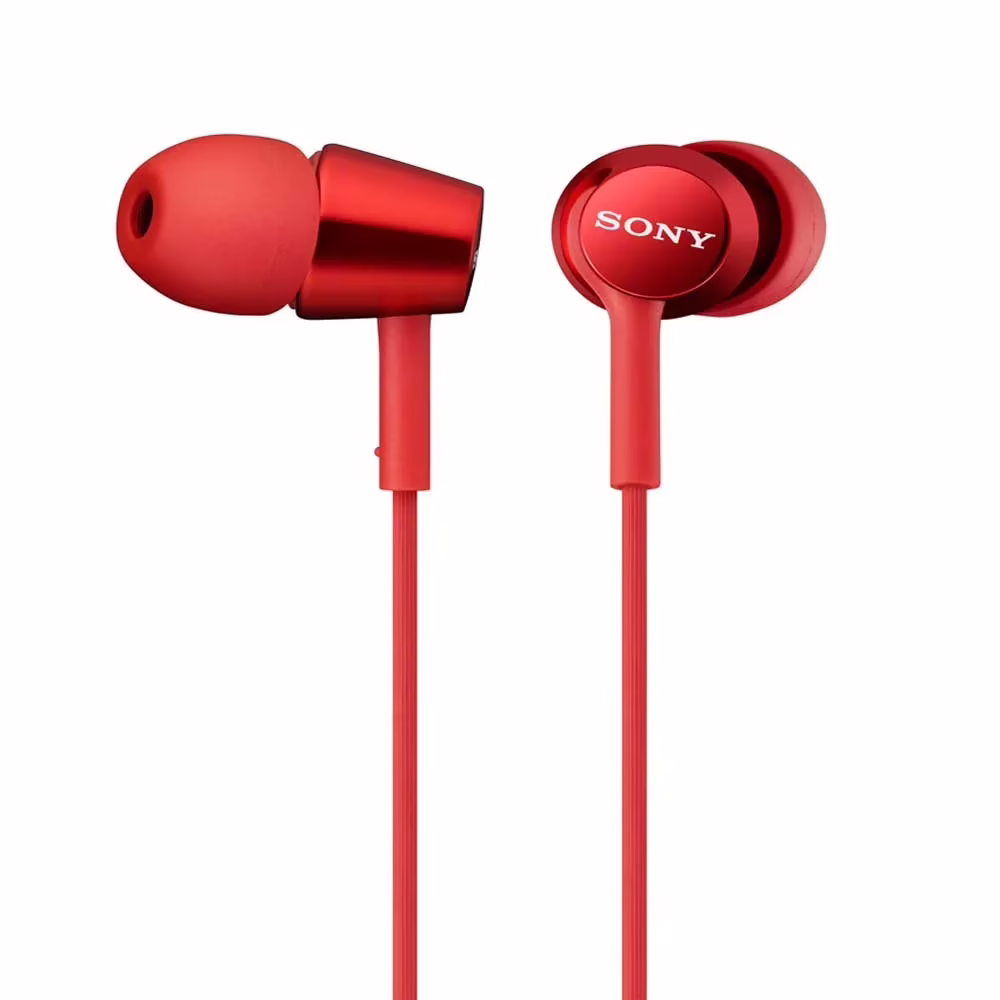 Sony MDR-EX150AP In-Ear Headphones with Mic (Red)