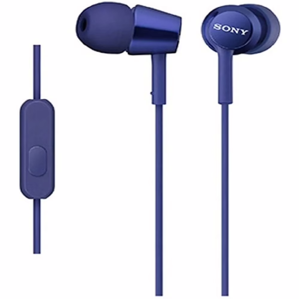 Sony Sony MDR-EX150AP Blue In Ear Wired Earphones With Mic Blue