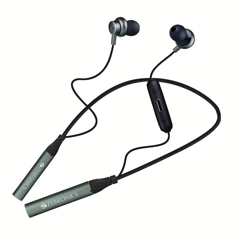 Zebronics Zeb-Aika Bluetooth Neckband Bluetooth Headset Grey In the Ear