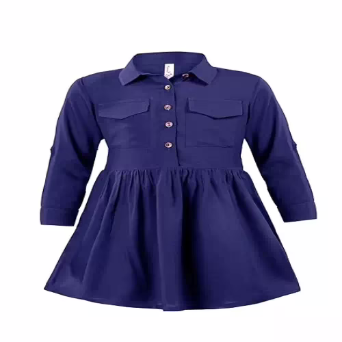 Blue Girl's Relaxed Fit Dress