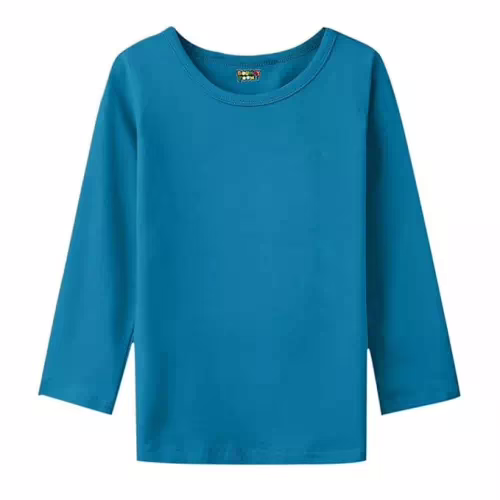 Blue Round Neck Kids Cotton Full Sleeve Tshirt - Image 2