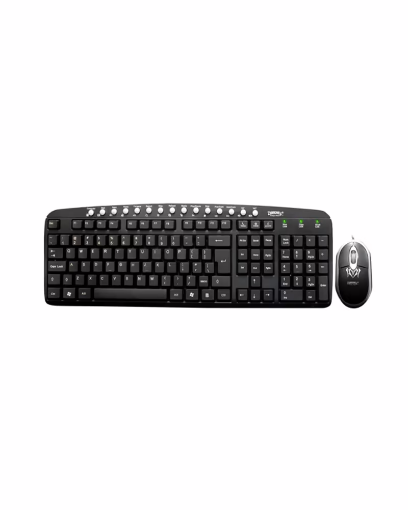 KB-ZEB PS2 MULTIMEDIA KEYBOARD & USB MOUSE COMBO (JUDWAA 525) With Wire