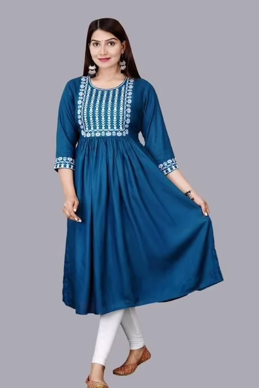 Trendy Blue Drishya Embroidered Kurtis