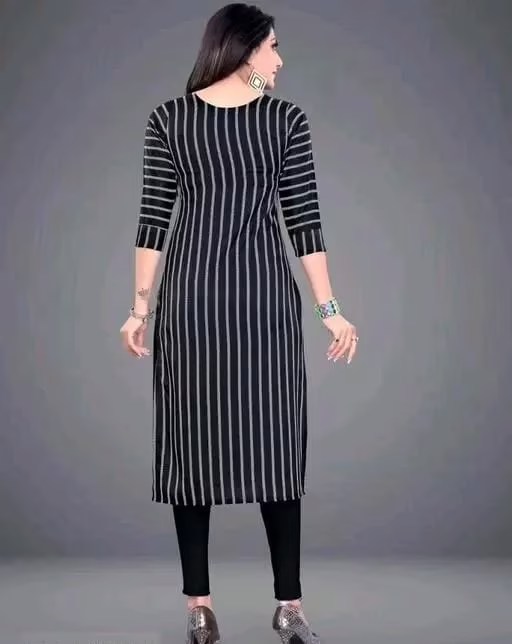 Aagyeyi Graceful Black Striped Kurtis - Image 2