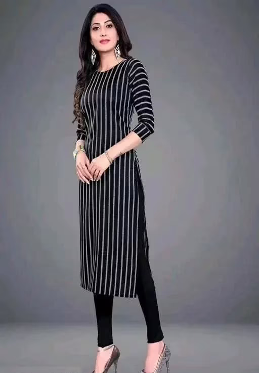 Aagyeyi Graceful Black Striped Kurtis