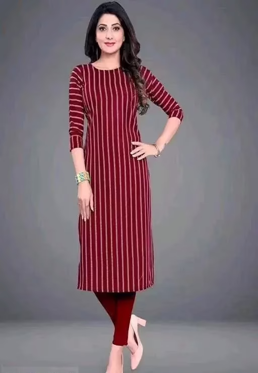 Aagyeyi Graceful Maroon Striped Kurtis