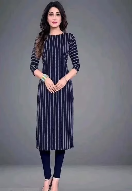 Aagyeyi Graceful Navy Striped Kurtis