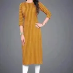 Aagyeyi Graceful Mustard Striped Kurtis