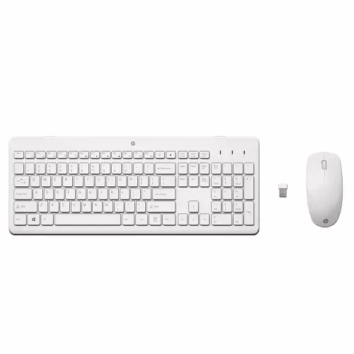 HP 230 Keyboard and 1600DPI Mouse Ultra Slim Combo - White Wireless Desktop Keyboard??(White)
