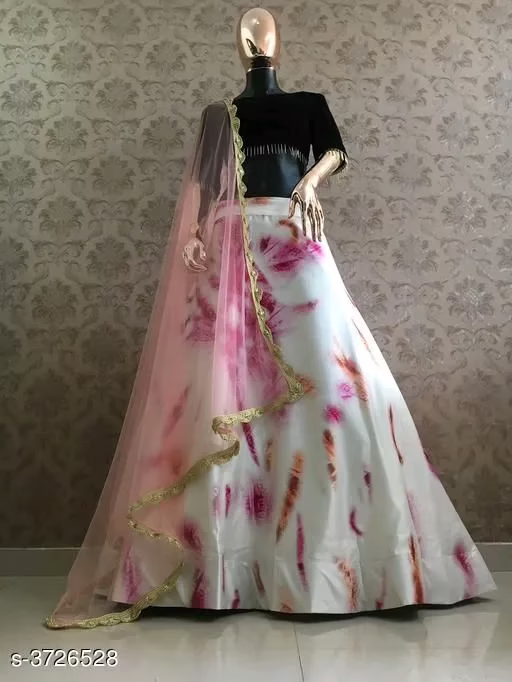 New Designer Satin Womens Lehengas