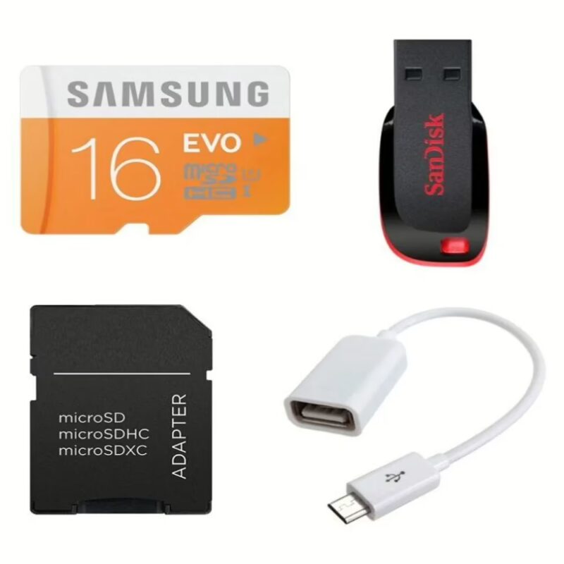 Samsung EVO Class 10 16 GB Memory Card with 16 GB Pendrive, OTG Cable and Sim Adapter