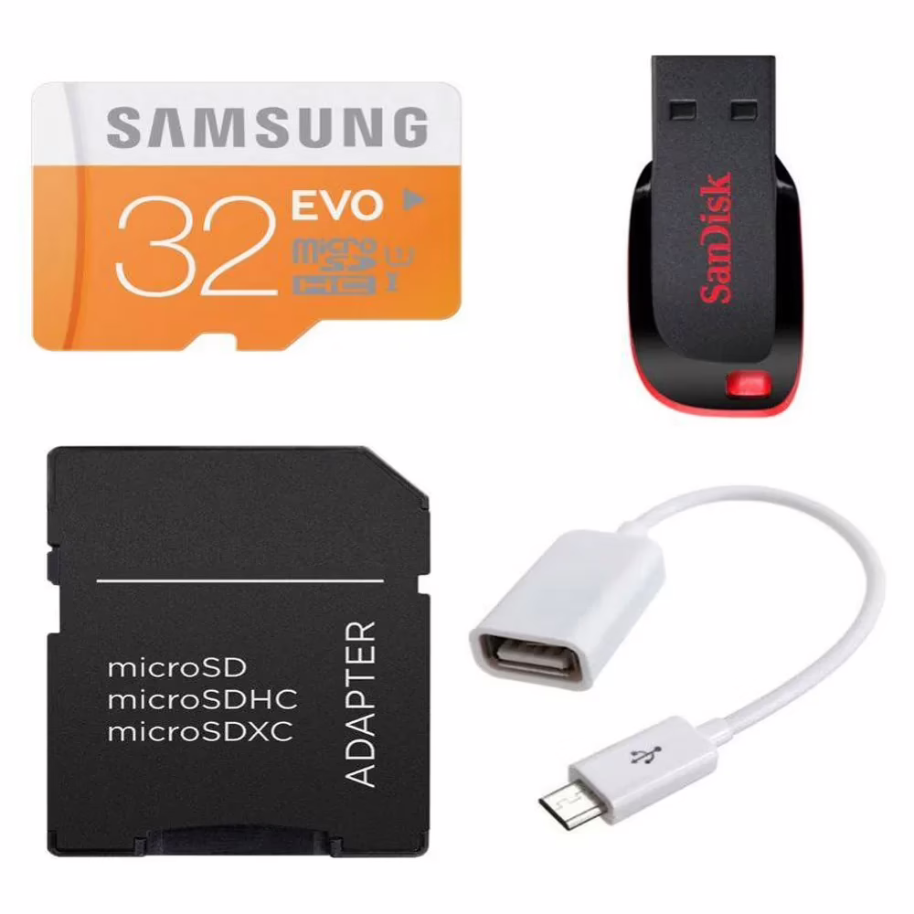 Samsung Micro SD Class 10 32 GB Memory Card with 8 GB Pendrive, OTG Cable and Memory Card Adapter