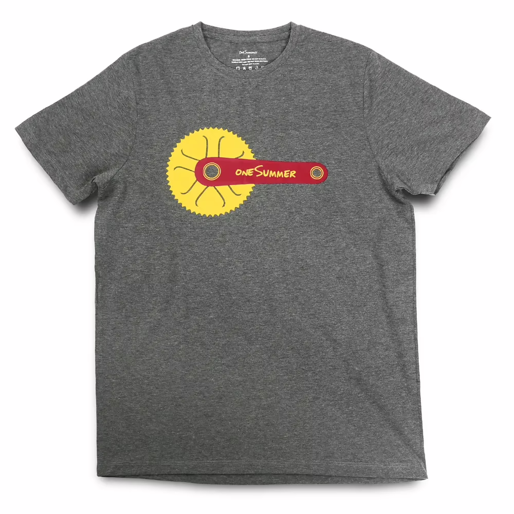 Men's Round Neck T-Shirt - Cycle - Grey - Image 2
