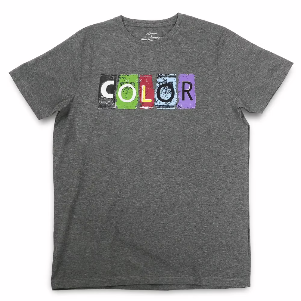 Men's Round Neck T-Shirt - Color - Grey - Image 2