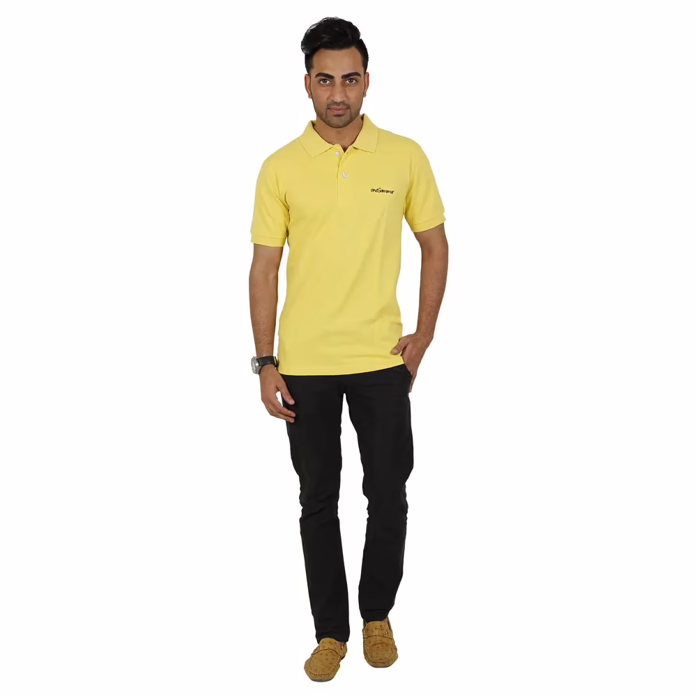 Men's Polo - Yellow - Image 2