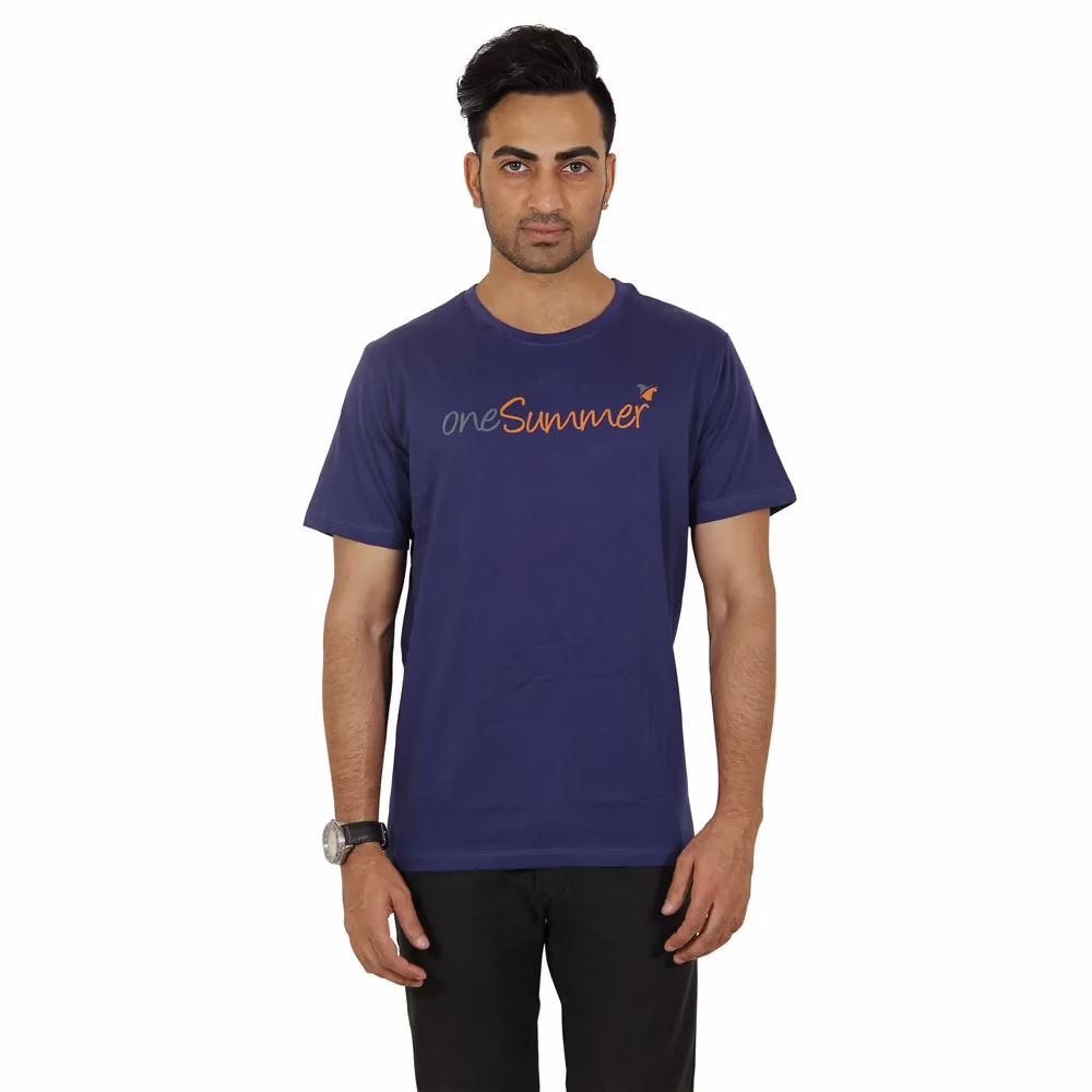 Men's Round Neck T-Shirt - oneSummer - Blue