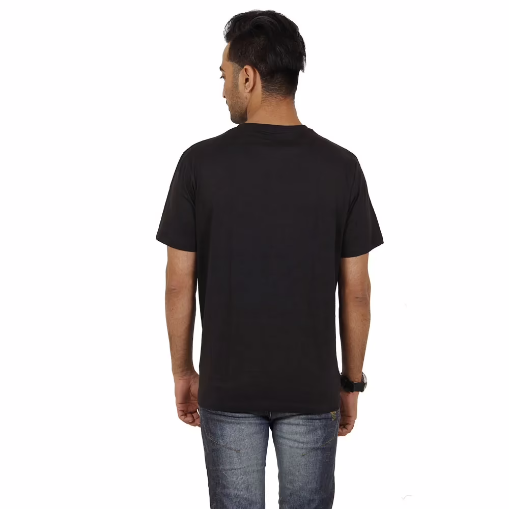 Men's Round Neck T-Shirt - Shapes - Black - Image 2