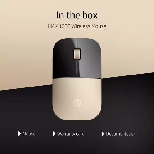 HP Z3700 /Slim form with USB receiver,16 month battery life, 1200DPI Wireless Optical Mouse??(2.4GHz Wireless, Gold, Black) - Image 2