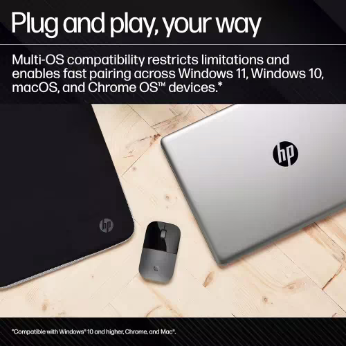 HP Z3700 /Slim form with USB receiver,16 month battery life, 1200DPI Wireless Optical Mouse??(2.4GHz Wireless, Silver) - Image 3
