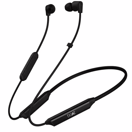 boAt Rockerz Trinity with 150 Hours Playback, Crystal Bionic Sound & ASAP Charge Bluetooth Headset??(Cosmic Black, In the Ear)