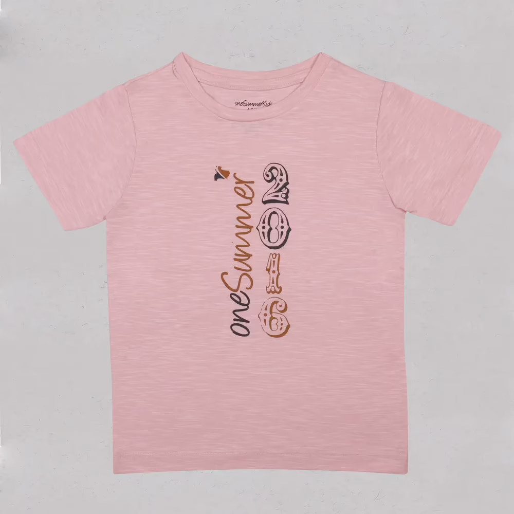 Kids Round Neck T-Shirt - oneSummer 2016 - Pink