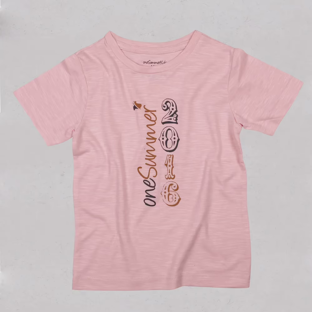 Kids Round Neck T-Shirt - oneSummer 2016 - Pink - Image 2