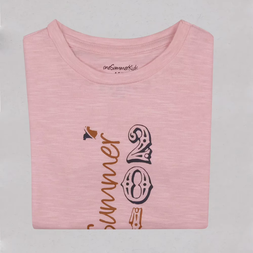 Kids Round Neck T-Shirt - oneSummer 2016 - Pink - Image 3