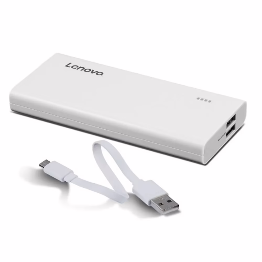 Lenovo PA10400 10400 mAh Power Bank - White - for iOS and Android Devices