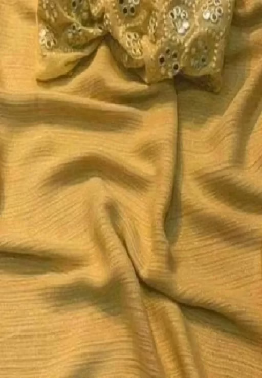 Alisha Georgette Yellow Embroidered Sarees - Image 2