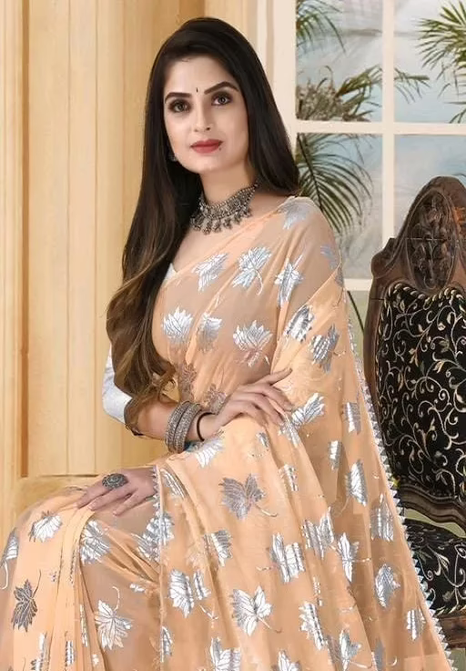 Aadishakti Fashion Leaf Embellished Sarees