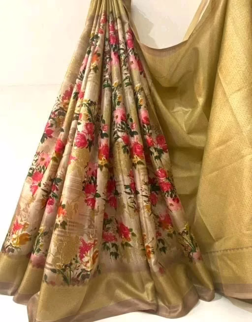 Classy Floral Printed Khadi Silk Sarees