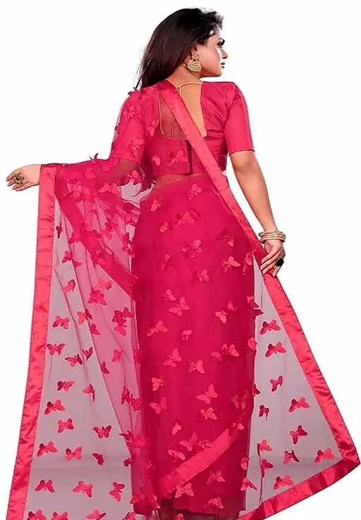 Adrika Banarasi Net Pink Sarees - Image 2