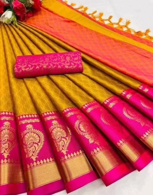 Trendy Multi Cotton Silk Sarees