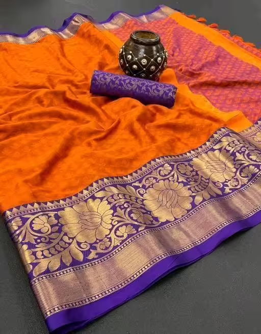 Best Orange Cotton Silk Sarees